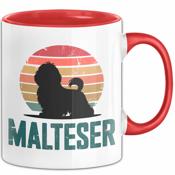Malteserhund Tasse Geschenk Lustige Geschenkidee Spruch Malteser Rot Trendation