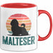 Malteserhund Tasse Geschenk Lustige Geschenkidee Spruch Malteser Rot Trendation