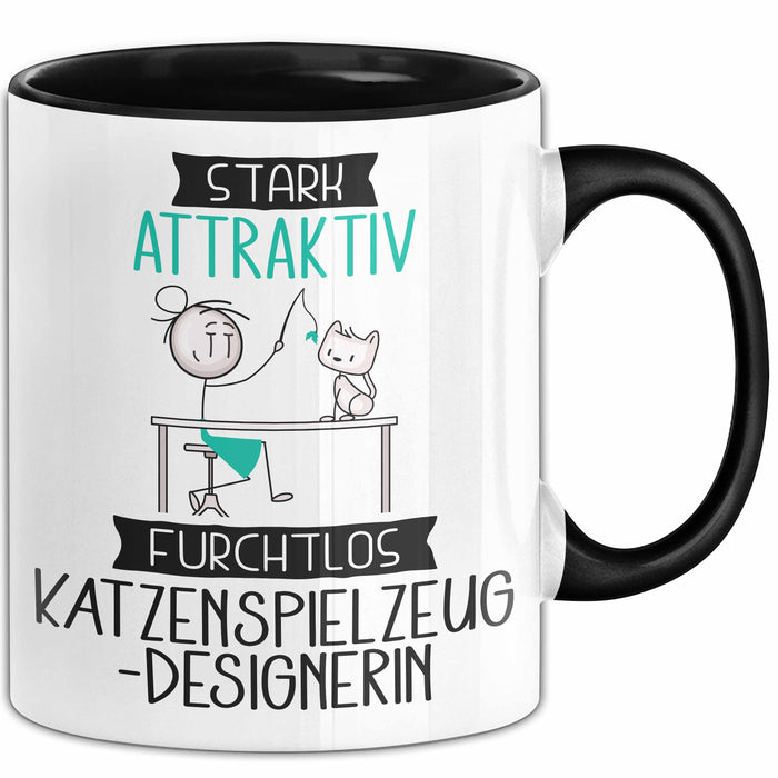 Katzenspielzeug-Designerin Tasse Geschenk Becher Stark Attraktiv Furchtlos Katzenspielzeug-Designerin Lustige Geschenkidee Trendation