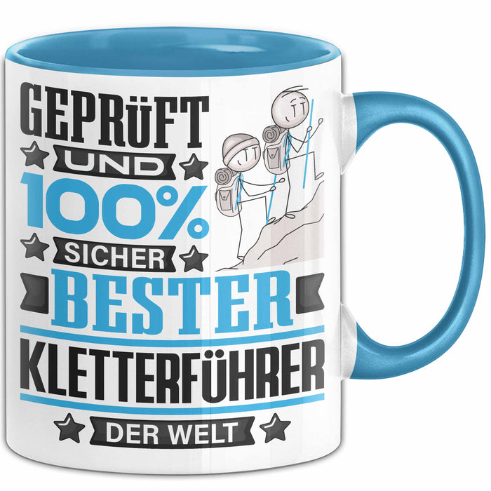 Kletterführer Geschenk Lustiger Spruch für Kletterführer Geschenkidee Bester Kletterführer Der Welt Blau Trendation
