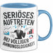 Sarkasmus Tasse Geschenkidee Erscheinung Mit Null Ahnung Blau Trendation