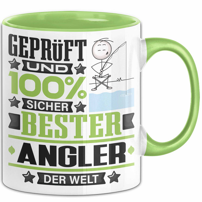 Angler Geschenk Lustiger Spruch für Angler Geschenkidee Bester Angler Der Welt Grün Trendation