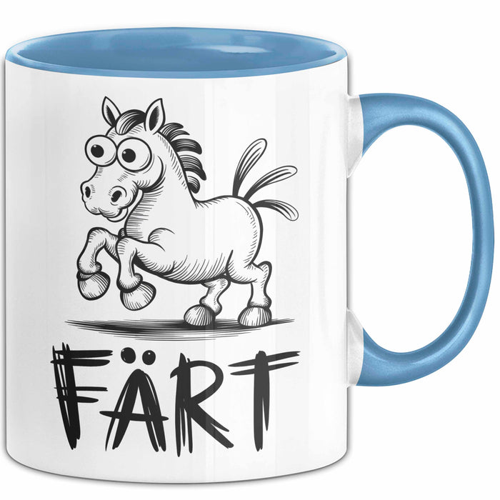 Pferde Tierliebhaber Tasse Geschenk Lustige Geschenkidee Spruch Färt Blau Trendation