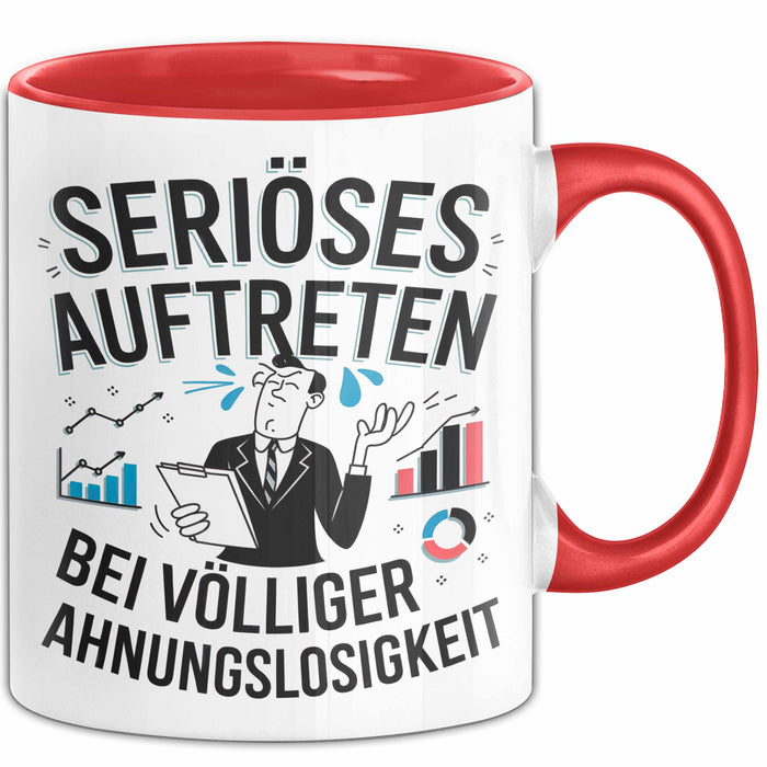 Sarkasmus Tasse Geschenkidee Erscheinung Mit Null Ahnung Rot Trendation