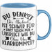 Bürokollege Tasse Geschenk Lustige Geschenkidee Spruch Du Denkst Der Abschied Ist Schwer Blau Trendation