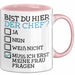 Witzige Tasse Geschenk Bist Du Hier Der Chef Humorvolles Design Frau Fragen Rosa Trendation