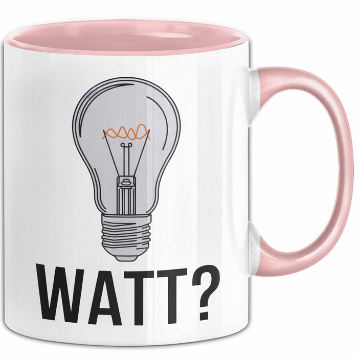 Elektriker Elektroingenieur Tasse Geschenk Watt Geschenkidee Rosa Trendation