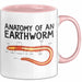 Regenwurm Tasse Geschenk Lustige Geschenkidee Spruch Anatomie Eines Regenwurms Rosa Trendation