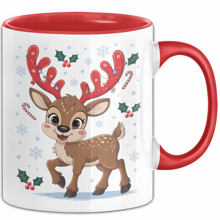 Weihnachten Tasse Geschenkidee für Feiertagsliebhaber Rot Trendation
