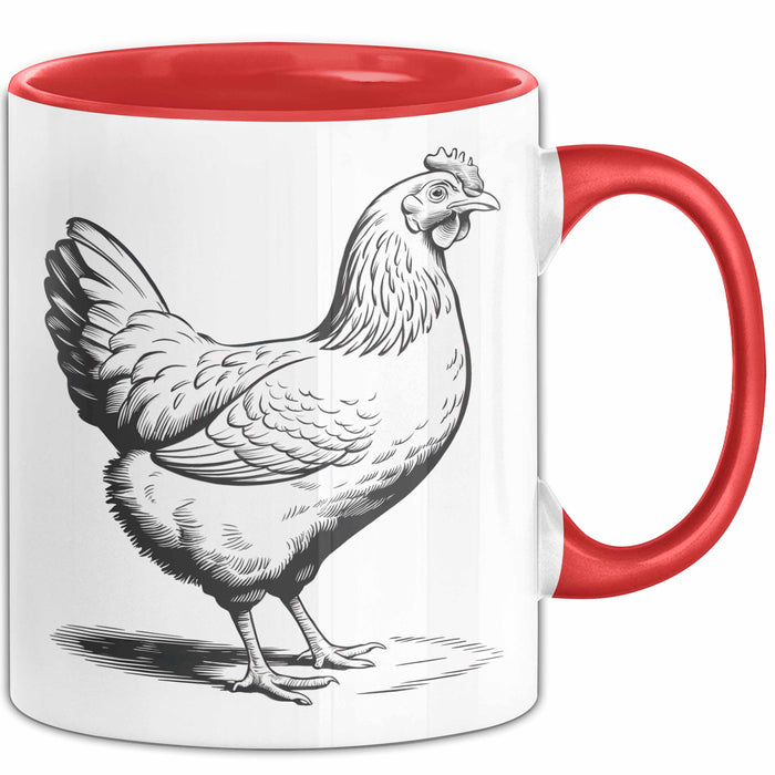 Huhn Tier Bauer Tasse Becher Geschenk Lustige Geschenkidee Spruch Rot Trendation
