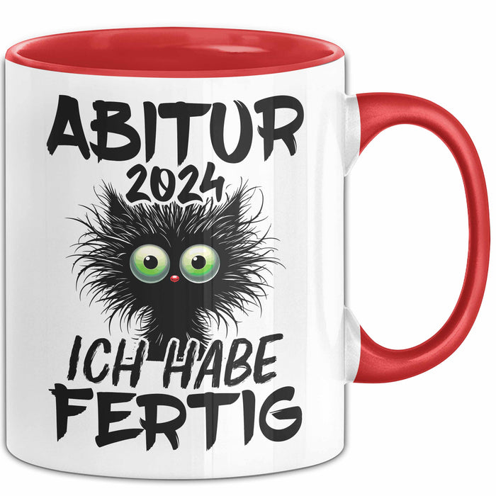 Abitur 2025 Ich Habe Fertig Geschenkidee Tasse Abi Bestanden Geschenk Prüfung Rot Trendation