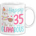 35er Geburtstag Tasse Geschenk Happy 35 And Glamarous Llama Alpaka Liebhaber Geschenkidee zum Geburtstag Weiß Trendation