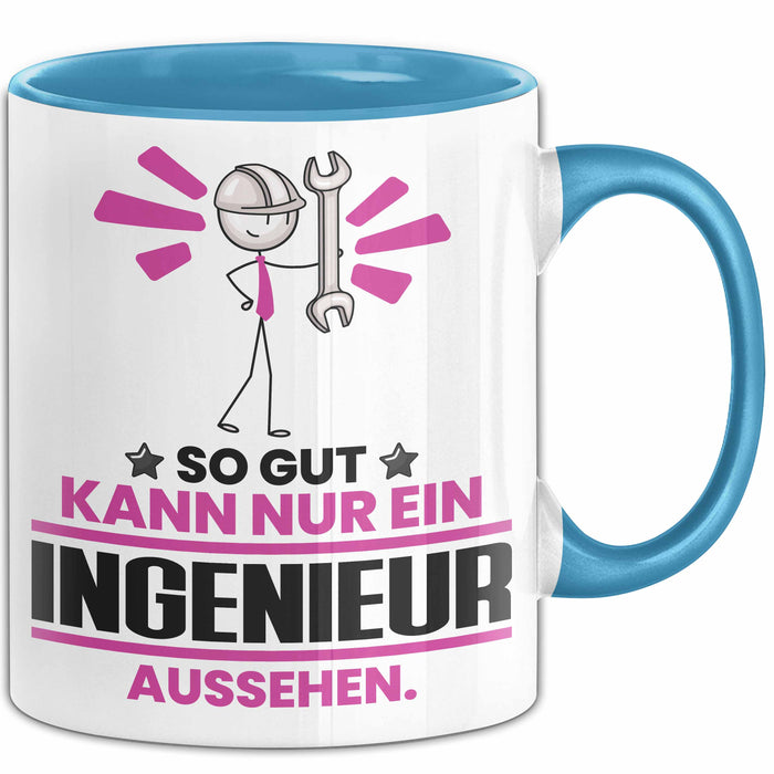Ingenieur Geschenk Tasse So Gut Kann Nur Ein Ingenieur Aussehen Geschenkidee Kaffee-Becher Blau Trendation