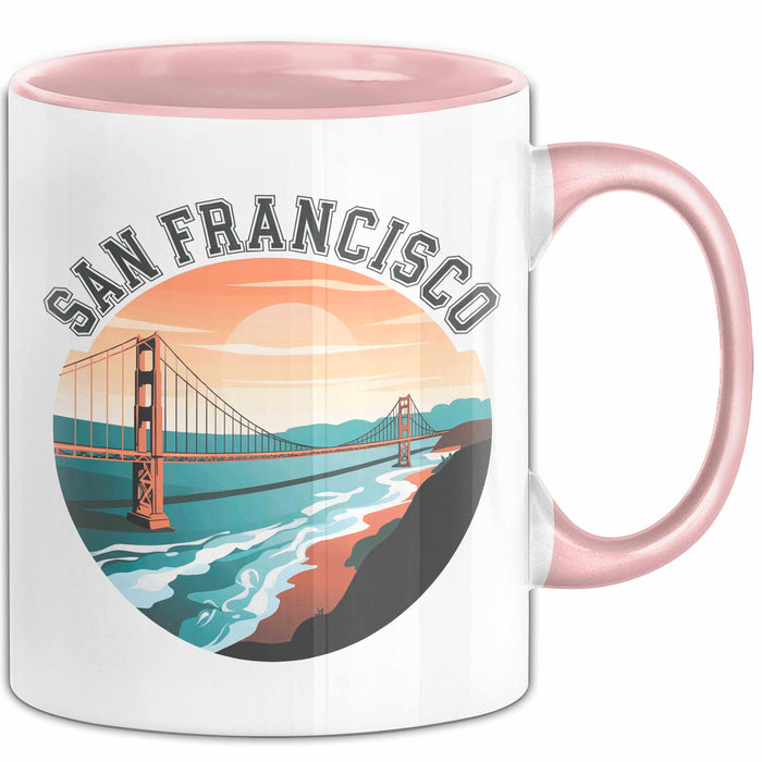 Francisco Kalifornien USA Tasse Geschenk Lustige Geschenkidee Spruch Rosa Trendation