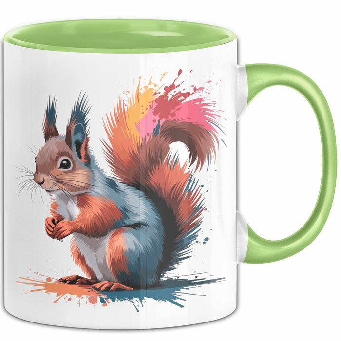 Eichhörnchen Tierliebhaber Tasse Geschenk Lustige Geschenkidee Spruch Grün Trendation