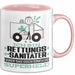 Rettungssanitäter Geschenk Tasse Ich Bin Rettungssanitäter Aber Sag Doch Einfach Superheld Lustige Geschenkdiee für Rettungssanitäter Kaffee-Becher Rosa Trendation