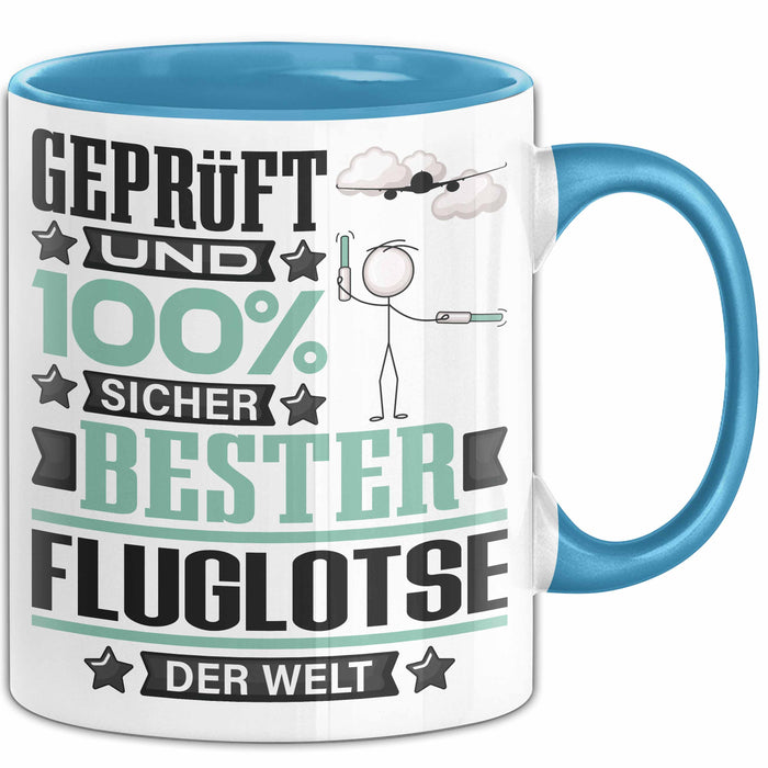 Fluglotse Geschenk Lustiger Spruch für Fluglotse Geschenkidee Bester Fluglotse Der Welt Blau Trendation
