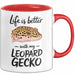 Reptil Leopardgecko Echse Tasse Geschenk Lustige Geschenkidee Spruch Das Leben Ist Besser Mit Meinem Leopardgecko Rot Trendation