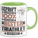 Triathlet Geschenk Lustiger Spruch für Triathlet Geschenkidee Bester Triathlet Der Welt Grün Trendation