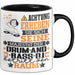 Drum-and-Bass-DJ Geschenk Tasse Lustiger Spruch Erheben Sie Sich Der Drum-and-Bass-DJ Betritt den Raum Schwarz Trendation