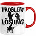Angler Tasse Geschenk für Fischer Angler Männer Geschenkidee Problem und Lösung Angeln Spruch Rot Trendation