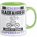 Radfahrer Tasse Geschenk für Radfahrer Geburtstag Lustiger Spruch Kaffee-Becher Was Ist Deine Superkraft Grün Trendation