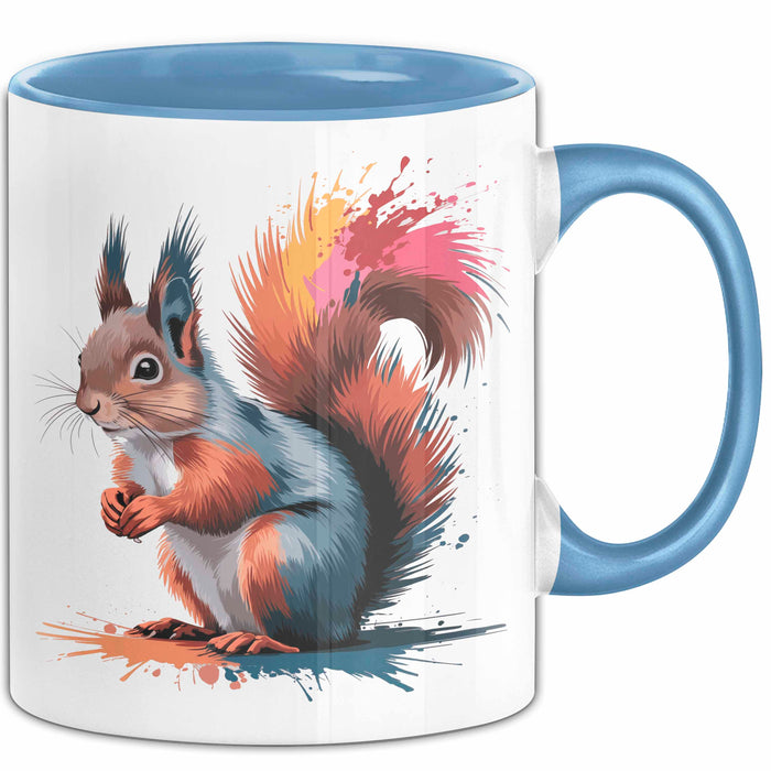 Eichhörnchen Tierliebhaber Tasse Geschenk Lustige Geschenkidee Spruch Blau Trendation