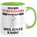 Stiefcousin Geschenk Tasse Lustiger Spruch Ich Bin Stiefcousin Warum Weil Ich Es Kann Geschenkidee Bester Stiefcousin Geburtstag Kaffee-Becher Grün Trendation