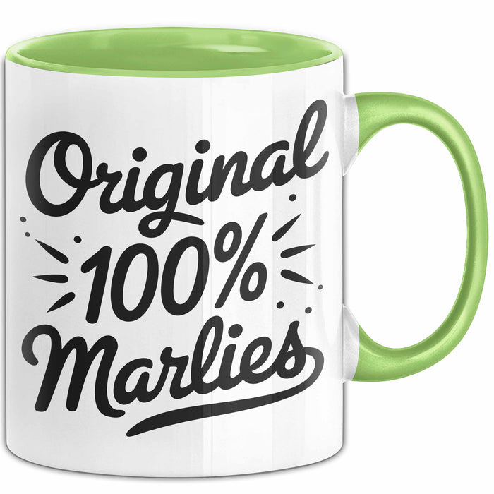 Marlies Tasse Geschenk Original 100% Marlies Geschenkidee Geburtstag Grün Trendation