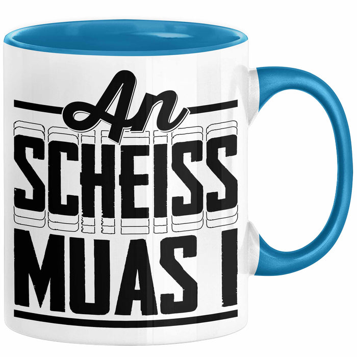 Bayern Tasse Geschenk Witz Bayer Boarisch Witz Spruch Kaffee-Tasse Geschenkidee Blau Trendation