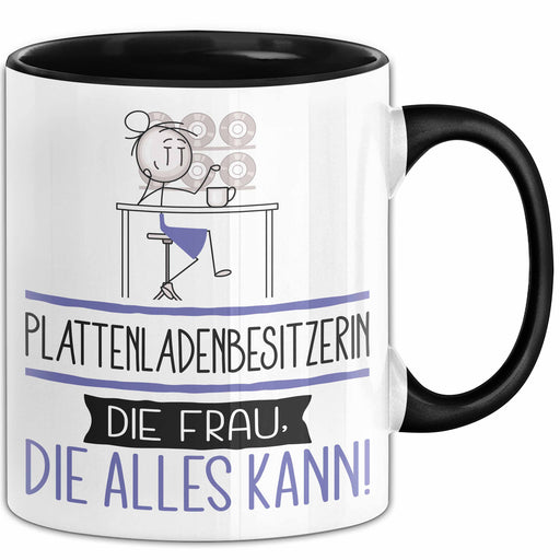Plattenladenbesitzerin Geschenk Tasse Becher Die Frau Die Allen Kann Geschenkidee für eine Plattenladenbesitzerin Lustig Trendation