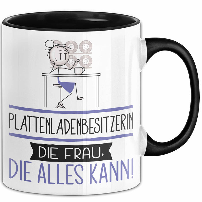 Plattenladenbesitzerin Geschenk Tasse Becher Die Frau Die Allen Kann Geschenkidee für eine Plattenladenbesitzerin Lustig Trendation