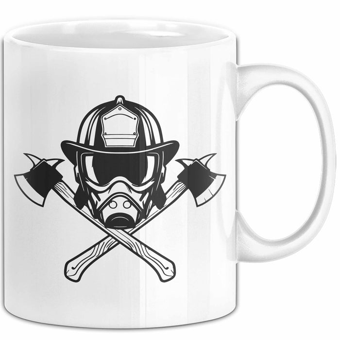 Feuerwehrmann Tasse Geschenk Feuerwehr Geschenkidee Freiwillig Weiß Trendation