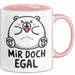 Sarkastischer Bär Tasse Geschenk Lustige Geschenkidee Spruch Mir Doch Egal Rosa Trendation