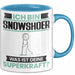 Snowshoer Tasse Geschenk für Snowshoer Geburtstag Lustiger Spruch Kaffee-Becher Was Ist Deine Superkraft Blau Trendation