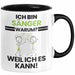Sänger Geschenk Tasse Lustiger Spruch Ich Bin Sänger Warum Weil Ich Es Kann Geschenkidee Bester Sänger Geburtstag Kaffee-Becher Trendation
