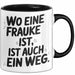 Frauke Tasse Geschenk Wo Eine Frauke Ist Ist Auch Ein Weg Geschenkidee Becher mit Name Schwarz Trendation