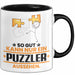 Puzzler Geschenk Tasse So Gut Kann Nur Ein Puzzler Aussehen Geschenkidee Kaffee-Becher Schwarz Trendation