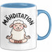 Schaf Tier Bauer Tasse Becher Geschenk Lustige Geschenkidee Spruch Mahditation Blau Trendation
