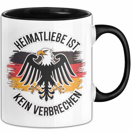 Deutscher Adler Vogel Tasse Geschenk Lustige Geschenkidee Spruch Heimat Liebheit Ist Kein Verbrechen Deutschland Eagle Schwarz Trendation