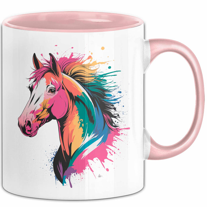 Pferde Tierliebhaber Tasse Geschenk Lustige Geschenkidee Spruch Rosa Trendation