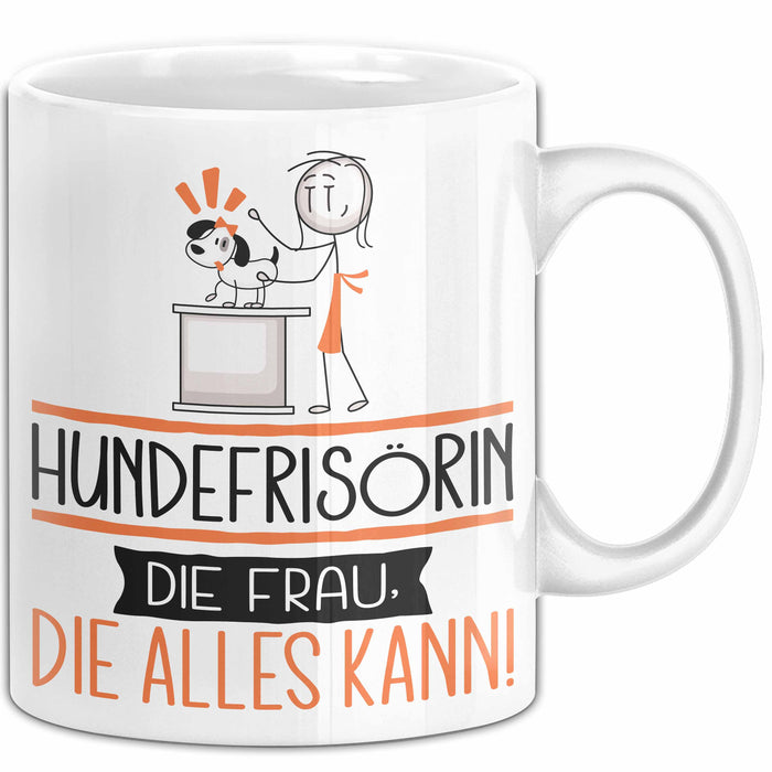 Hundefrisörin Geschenk Tasse Becher Die Frau Die Allen Kann Geschenkidee für eine Hundefrisörin Lustig Weiß Trendation