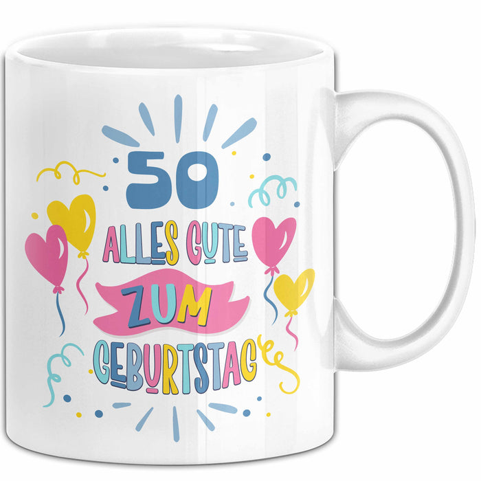 50. Geburtstag Tasse Geschenk Männer Frauen Lustig Alles Gute Zum Geburtstag 50er Geburtstags Grüße Geschenkidee Weiß Trendation