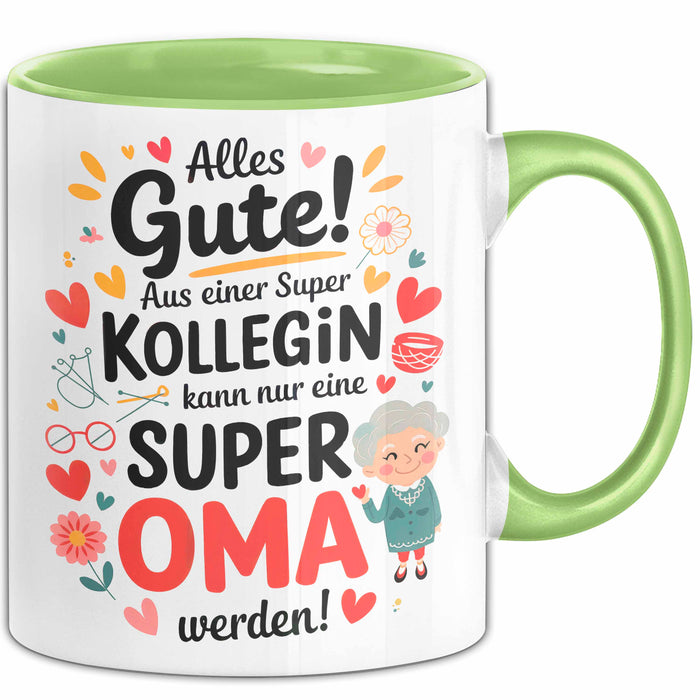 Oma Tasse Geschenkidee Beste Kollegin Oma Geschenk Grün Trendation