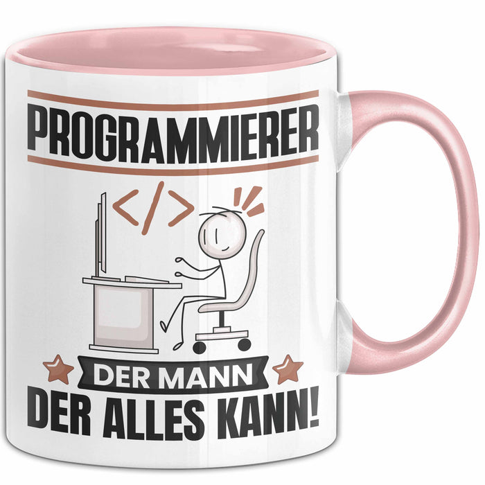 Programmierer Tasse Geschenk für Programmierer Der Mann Der Alles Kann Geschenkidee zum Geburtstag Rosa Trendation
