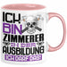 Zimmerer Ausbildung Tasse Geschenk Ich Bin Zimmerer In Der Ausbildung Ich Darf Das Geschenkidee Spruch Rosa Trendation