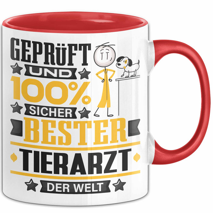 Tierarzt Geschenk Lustiger Spruch für Tierarzt Geschenkidee Bester Tierarzt Der Welt Rot Trendation