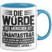 Jura Tasse Geschenk Die Würde Des Menschen Ist Unantastbar Geschenkidee Jurist Juristin Anwalt Becher Blau Trendation
