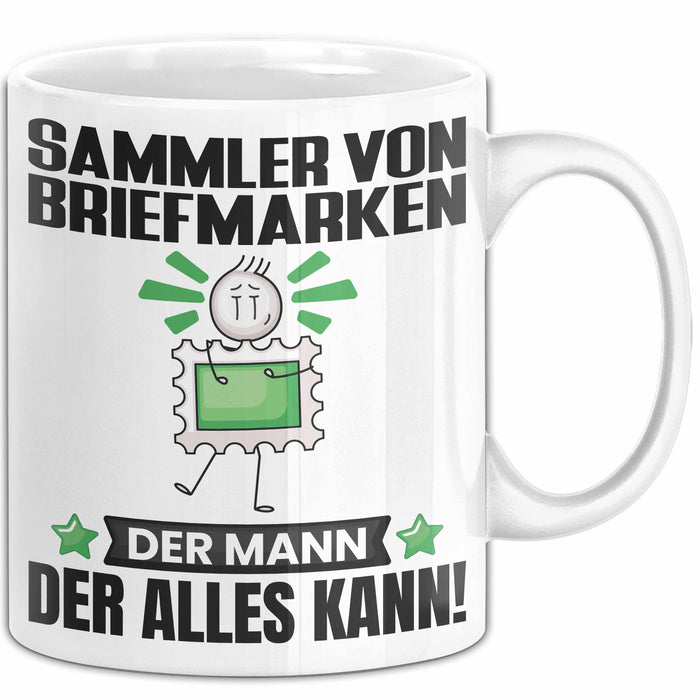 SammlervonBriefmarken Tasse Geschenk für SammlervonBriefmarken Der Mann Der Alles Kann Geschenkidee zum Geburtstag Weiß Trendation
