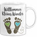 Baby Geburt Neue Eltern Tasse Geschenk Lustige Geschenkidee Spruch Willkommen Kleines Wunder Weiß Trendation